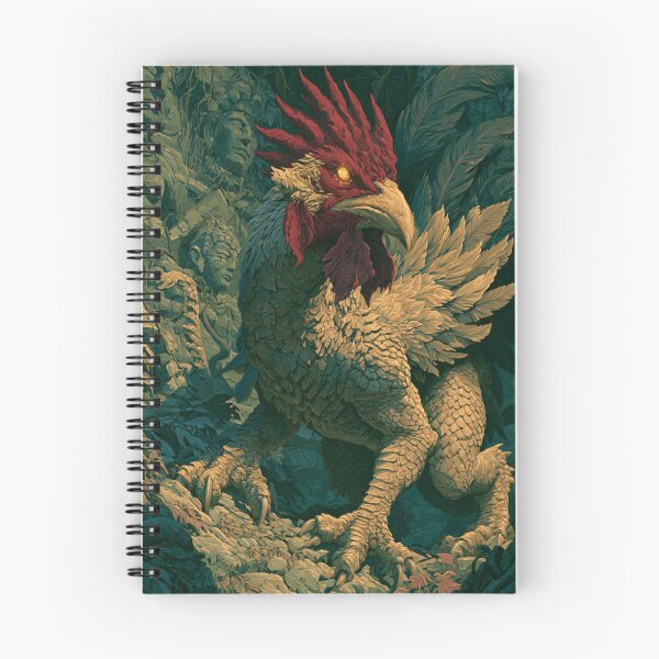 Item preview, A deadly Basilisk slithering through dark jungle ruins overgrown with vines and ancient statues, Fantasy & Mythological Creatures designed and sold by CDC40.