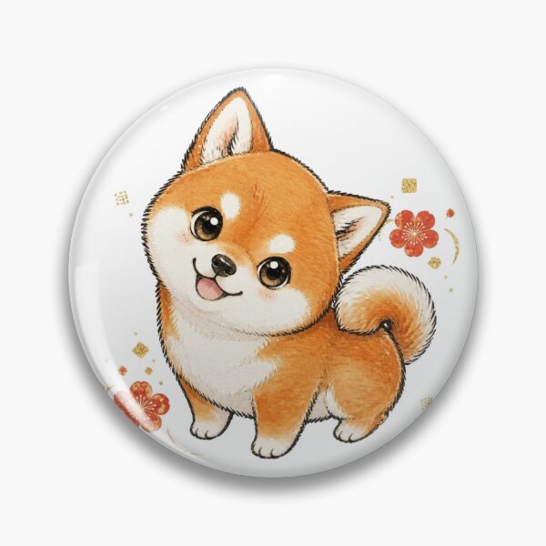 Item preview, Curious Head Tilt Red Shiba Inu designed and sold by Kawaii Matcha Studio.
