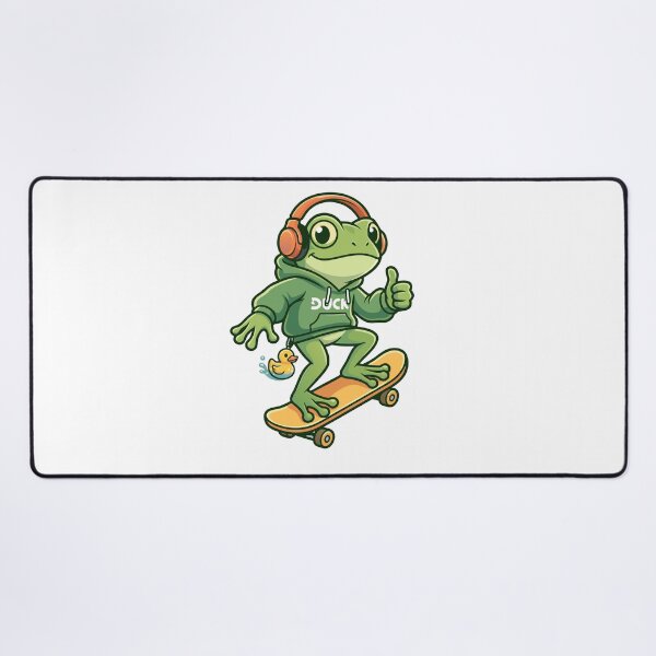 Item preview, Cool Skater Frog Wearing Hoodie Headphones Cartoon Art designed and sold by Rupesh-Art26.