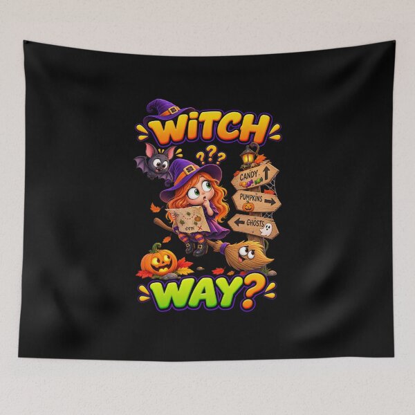 Item preview, Witch Way Funny Halloween Witch designed and sold by Yomere.