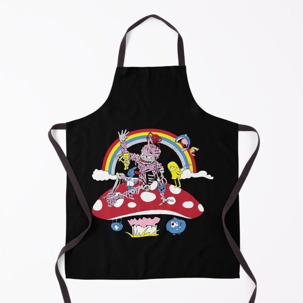 Item preview, Pink Bandage Mummy Sitting on Giant Red Spotted Mushroom Under Rainbow designed and sold by ToniSchmeler.