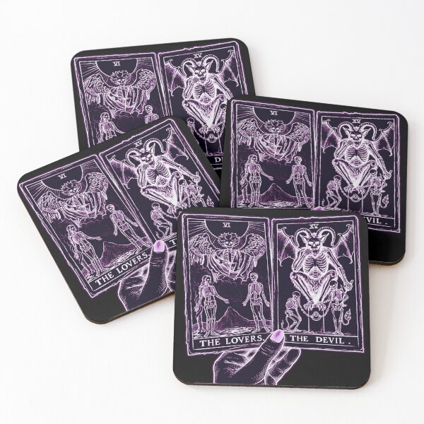 Item preview, Skeleton Tarot Lovers And Devil designed and sold by weirdove.