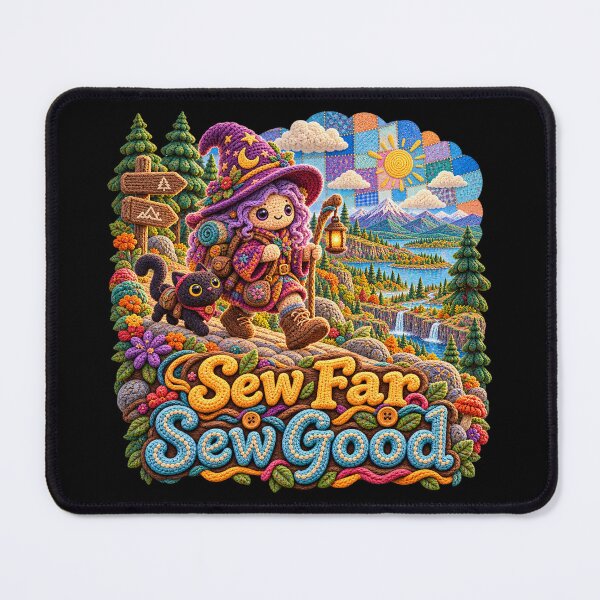 Item preview, Sew Far, Sew Good – Crochet Hiking Adventure Humor designed and sold by gorff.