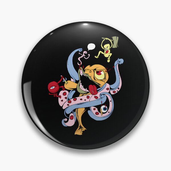 Item preview, Crazy Yellow Fish Monster Fighting Tentacle Creature with Fishing Hook designed and sold by ToniSchmeler.