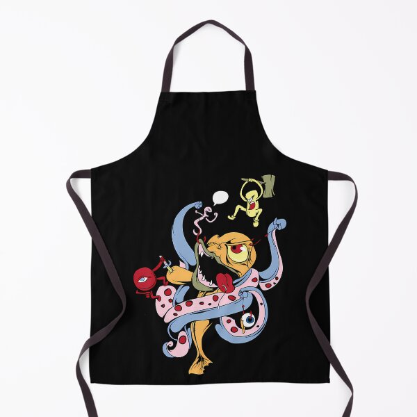 Item preview, Crazy Yellow Fish Monster Fighting Tentacle Creature with Fishing Hook designed and sold by ToniSchmeler.