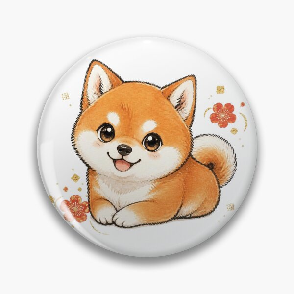 Artikelvorschau, Roter Shiba Inu Loaf – Liegender Welpe entworfen und verkauft von Kawaii Matcha Studio.