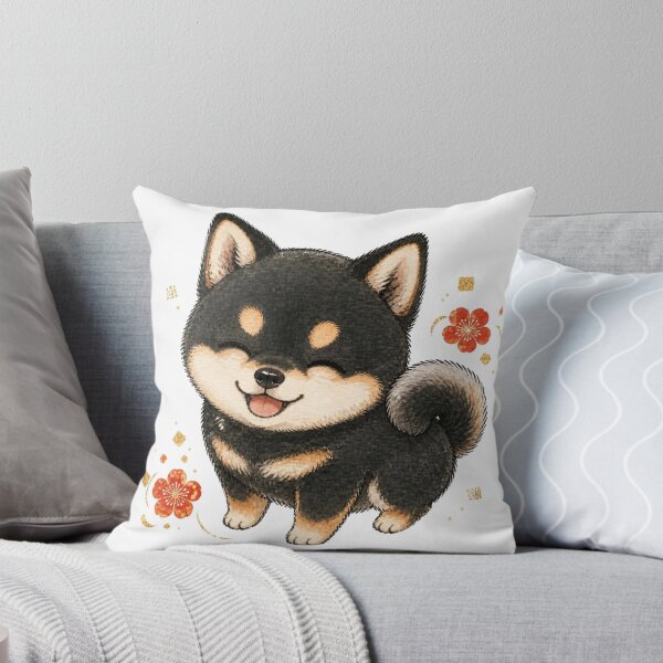Item preview, Smiling Black Shiba Inu designed and sold by Kawaii Matcha Studio.