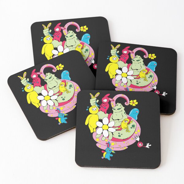 Item preview, Green Monster Creature Surrounded by Colorful Little Monsters and Daisy Flower designed and sold by ToniSchmeler.