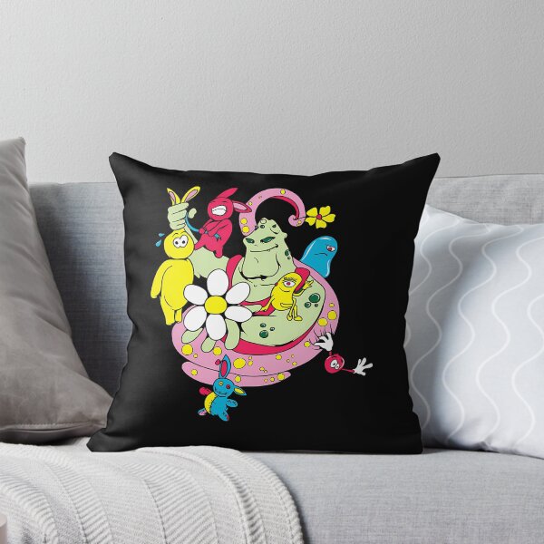 Item preview, Green Monster Creature Surrounded by Colorful Little Monsters and Daisy Flower designed and sold by ToniSchmeler.