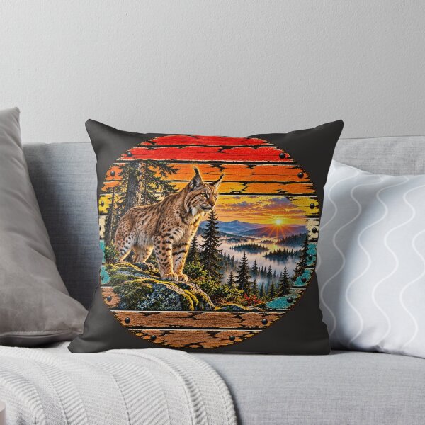 Item preview, Silent Guardian – Lynx Mountain Wilderness Sunset designed and sold by JanRizz.