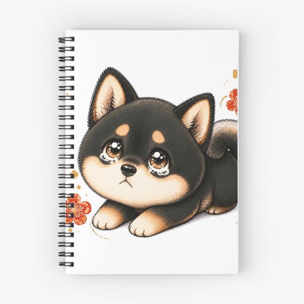 Item preview, Pouty Black Shiba Inu with Puppy Eyes designed and sold by Kawaii Matcha Studio.