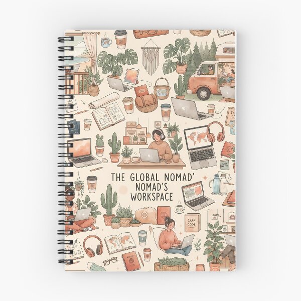 Item preview, The Global Nomad's Workspace Aesthetic Pattern designed and sold by SOOstudio73.
