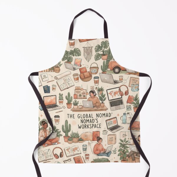 Item preview, The Global Nomad's Workspace Aesthetic Pattern designed and sold by SOOstudio73.