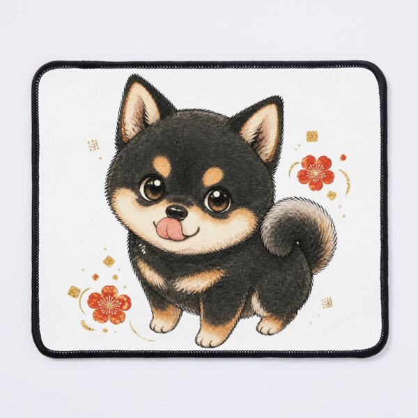 Item preview, Blep Black Shiba Inu – Tongue Out designed and sold by Kawaii Matcha Studio.