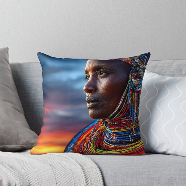 Item preview, Cultural Portrait of an African Woman at Sunset designed and sold by Artessie.