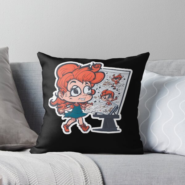 Item preview, Red Hair Girl Character Drawing Manga Panels on Easel designed and sold by FusbertaChauvet.