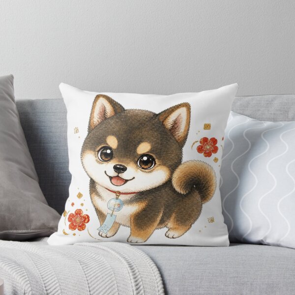Item preview, Sesame Shiba Inu with Japanese Wind Chime designed and sold by Kawaii Matcha Studio.