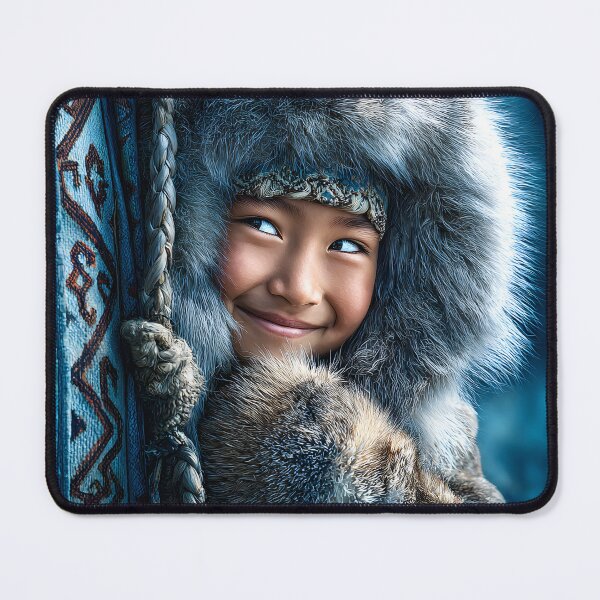 Item preview, Joyful Child in Traditional Winter Outfit Smiling designed and sold by Artessie.