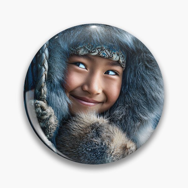 Item preview, Joyful Child in Traditional Winter Outfit Smiling designed and sold by Artessie.