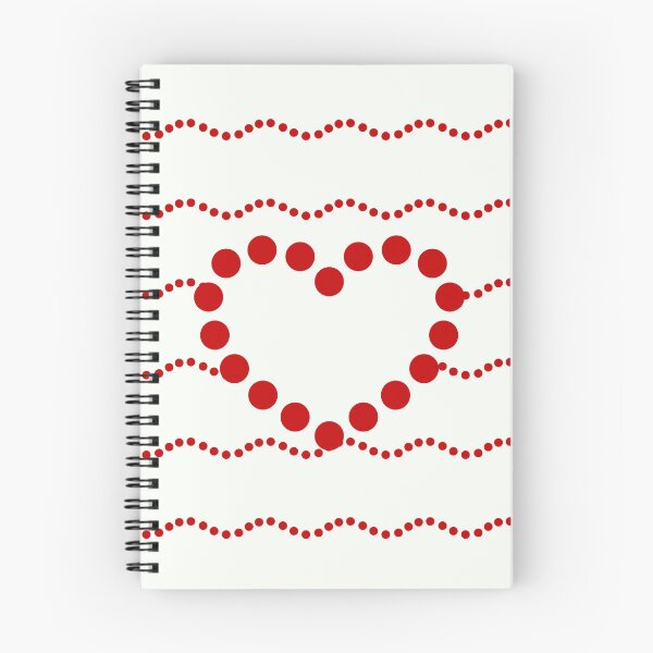 Item preview, Red Dotted Heart Waves Seamless Pattern on White designed and sold by POLKAIWERX.