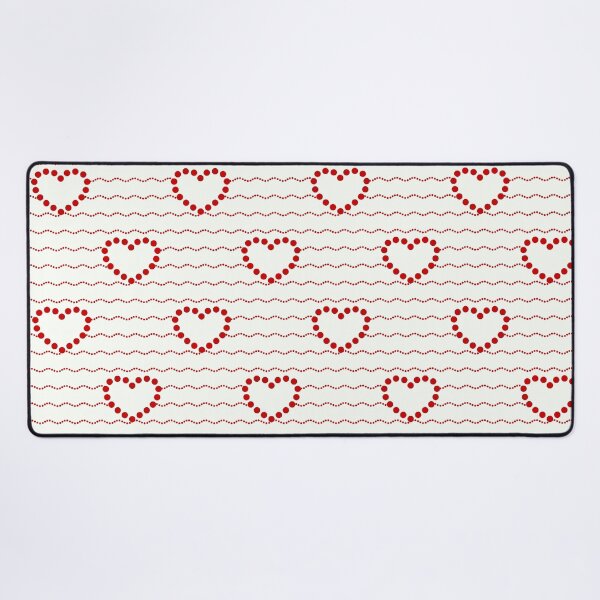 Item preview, Red Dotted Heart Waves Seamless Pattern on White designed and sold by POLKAIWERX.
