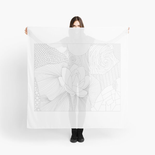 Item preview, Lotus Line Art Seamless Botanical Pattern designed and sold by ArtBySaMandala.
