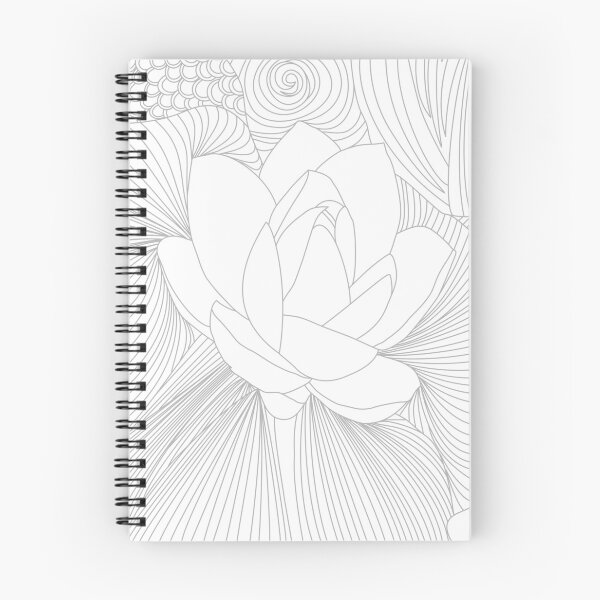 Item preview, Lotus Line Art Seamless Botanical Pattern designed and sold by ArtBySaMandala.