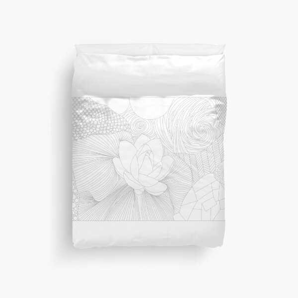 Item preview, Lotus Line Art Seamless Botanical Pattern designed and sold by ArtBySaMandala.