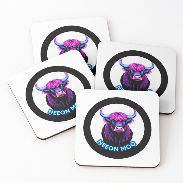 Item preview, Neon Synthwave Highland Cow designed and sold by Arc2020.