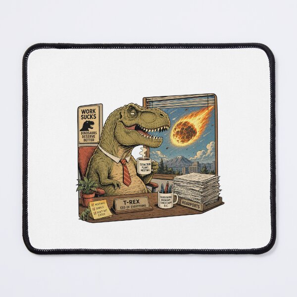 Item preview, Finally Meteor Dinosaur Funny Office Burnout Meme designed and sold by CoolCrazyChaos.