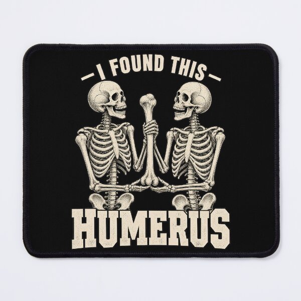 Item preview, I Found This Humerus Skeletons Vintage Screenprint Art Print designed and sold by Aqouiatiqe.