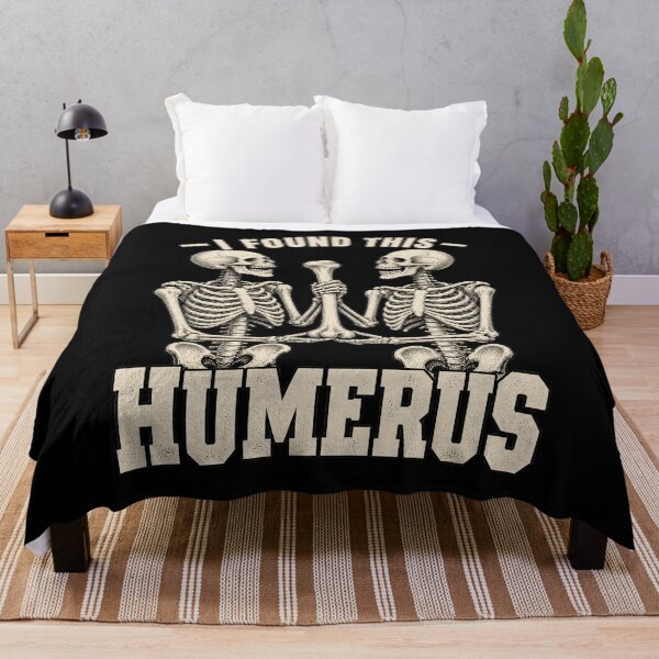 Item preview, I Found This Humerus Skeletons Vintage Screenprint Art Print designed and sold by Aqouiatiqe.