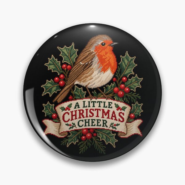 Item preview, A Little Christmas Cheer - Robin and Holly Stitch Art designed and sold by haitrieuic96.