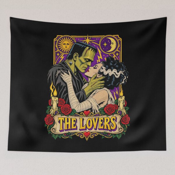 Item preview, The Lovers Tarot Card Frankenstein Bride Gothic Romance designed and sold by adiencarteras.
