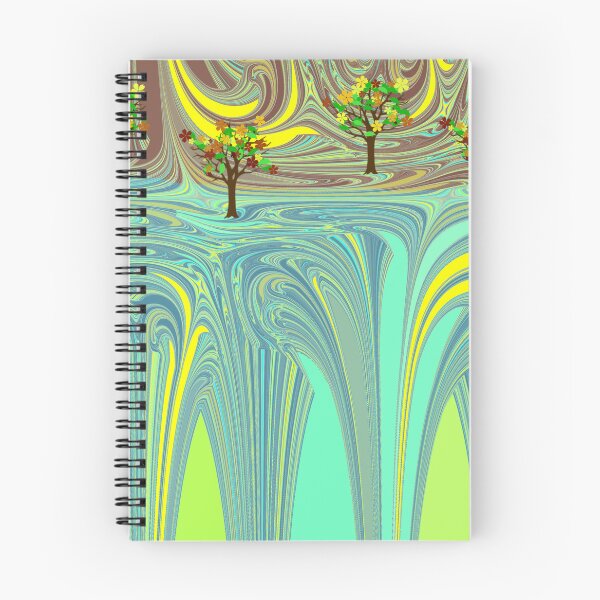Item preview, Autumn Landscape Abstract Forest Waterfall Stream designed and sold by MigWhimsy.
