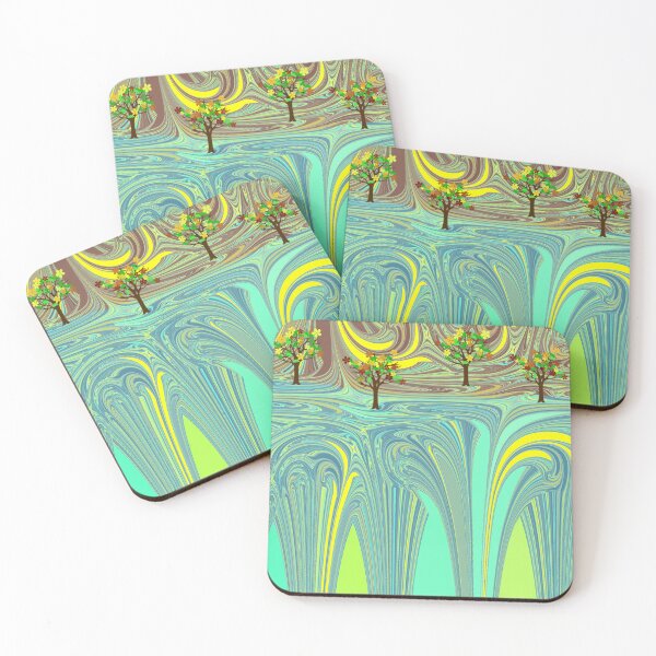 Item preview, Autumn Landscape Abstract Forest Waterfall Stream designed and sold by MigWhimsy.