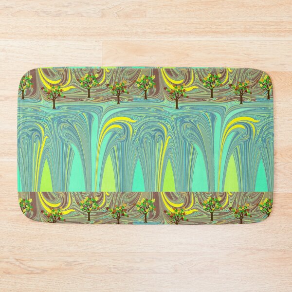 Item preview, Autumn Landscape Abstract Forest Waterfall Stream designed and sold by MigWhimsy.