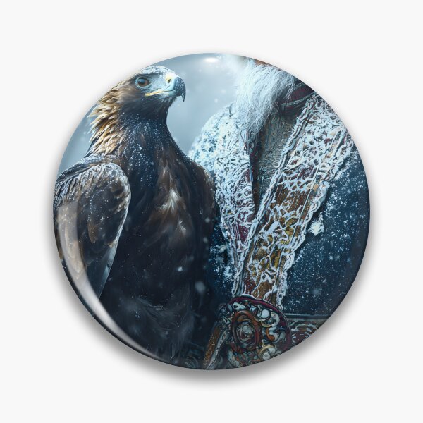 Item preview, Majestic Eagle and Elderly Man in Snowy Landscape designed and sold by Artessie.