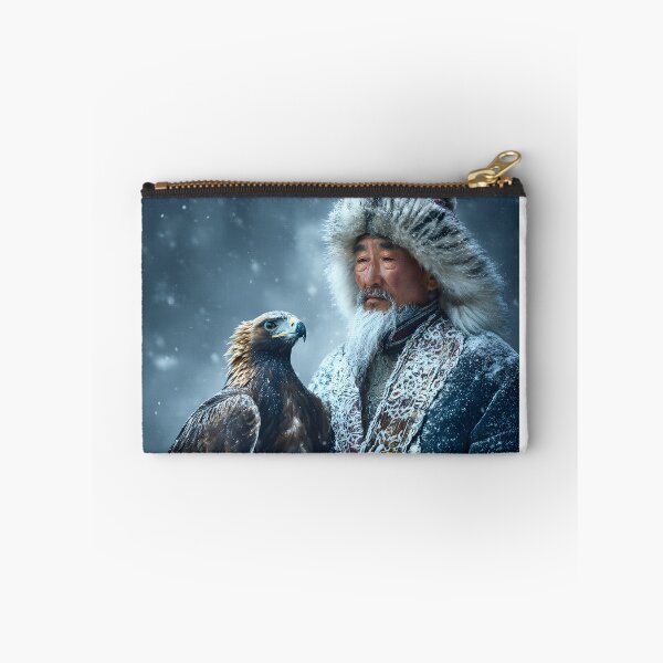 Item preview, Majestic Eagle and Elderly Man in Snowy Landscape designed and sold by Artessie.