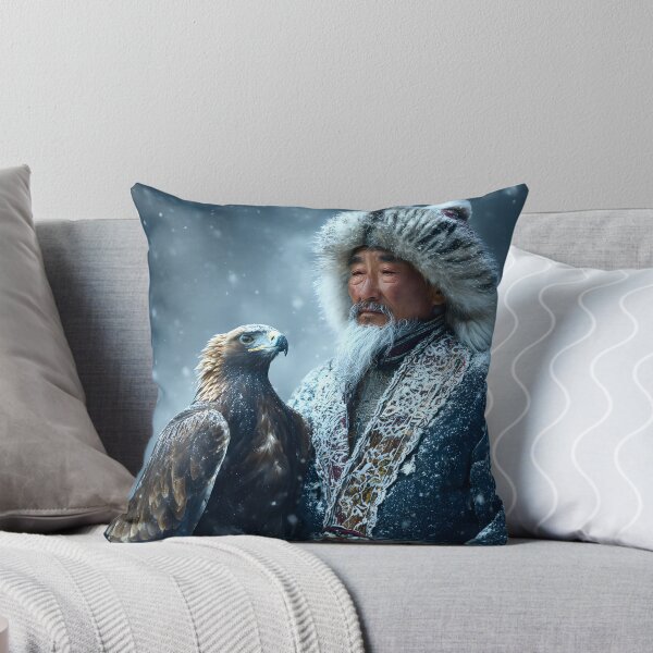 Item preview, Majestic Eagle and Elderly Man in Snowy Landscape designed and sold by Artessie.