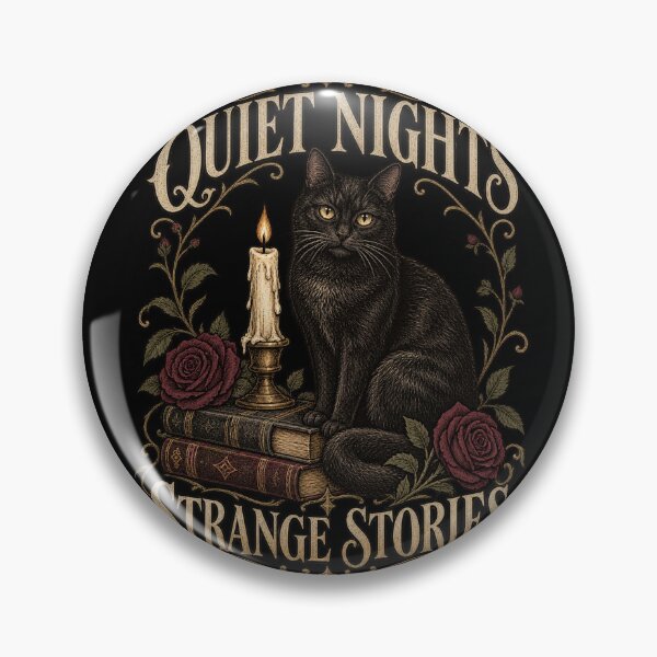 Item preview, Quiet Nights Strange Stories - Gothic Black Cat and Books designed and sold by haitrieuic96.