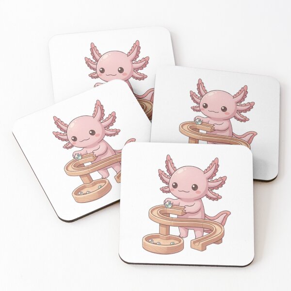 Item preview, Cute Axolotl Playing Wooden Marble Run designed and sold by Ella_Sketch.