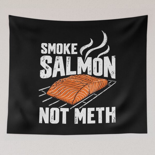Item preview, Smoked Salmon Vintage Grill BBQ Meat Smoker Food Humor Art designed and sold by RamonaTeal.