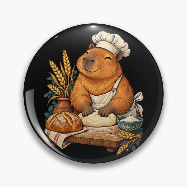 Item preview, Capybara Baker Making Rustic Bread designed and sold by JesterKrewArt.