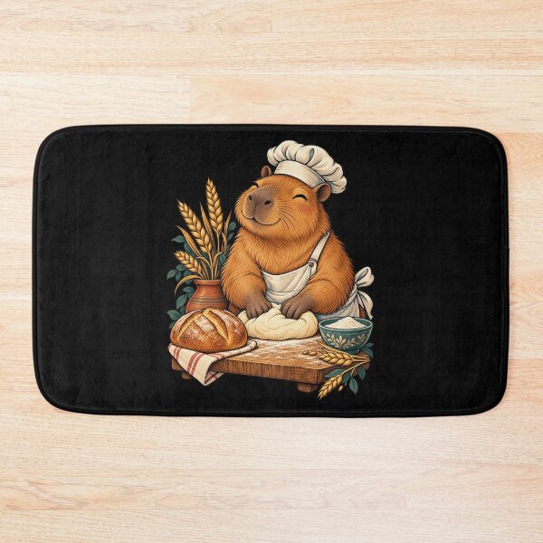 Item preview, Capybara Baker Making Rustic Bread designed and sold by JesterKrewArt.