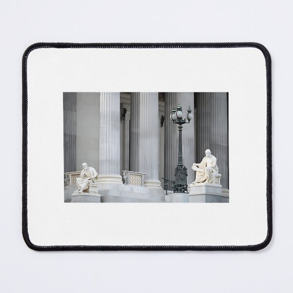 Item preview, Two Historic Statues in Front of Austrian Parliament Building in Vienna Architecture Photography designed and sold by MartinsErdmanis.