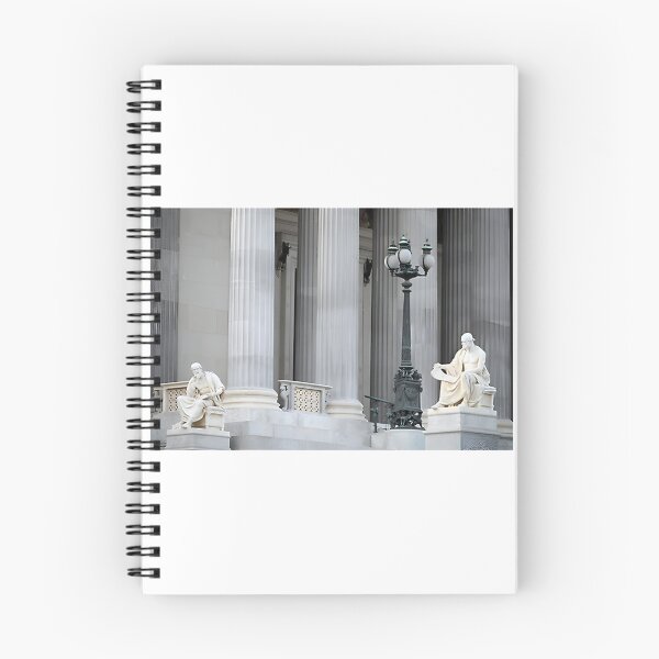 Item preview, Dos estatuas históricas frente al edificio del Parlamento austriaco en Viena. Fotografía arquitectónica. designed and sold by MartinsErdmanis.