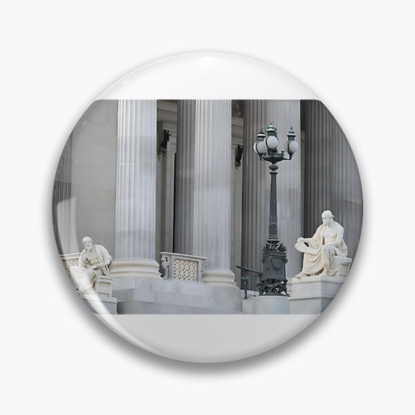 Item preview, Two Historic Statues in Front of Austrian Parliament Building in Vienna Architecture Photography designed and sold by MartinsErdmanis.