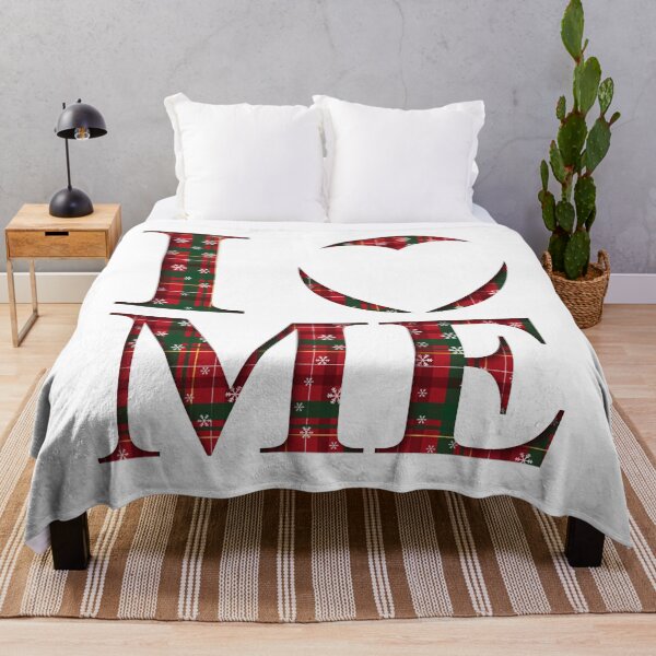 Aperçu de l'œuvre J'ADORE MON MOTIF DE NOËL À CARREAUX ET FLOUS DE NEIGE créée et vendue par I LOVE ME.