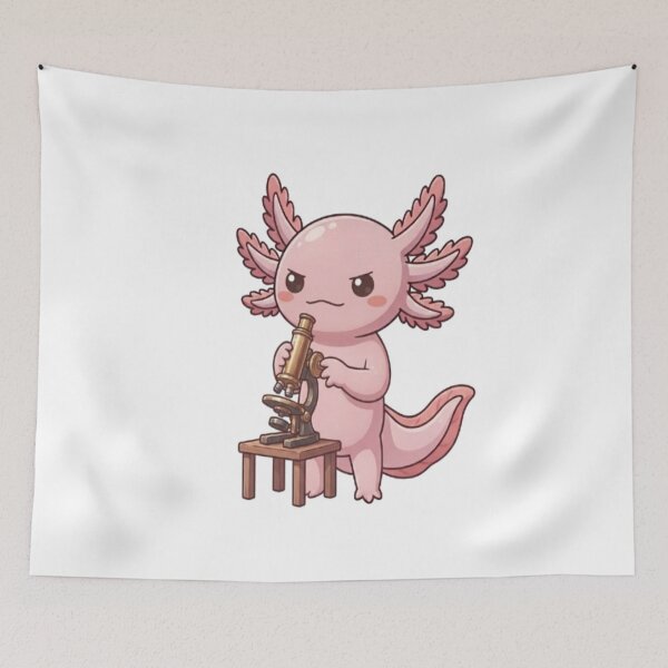 Item preview, Cute Axolotl Using Brass Microscope designed and sold by Ella_Sketch.